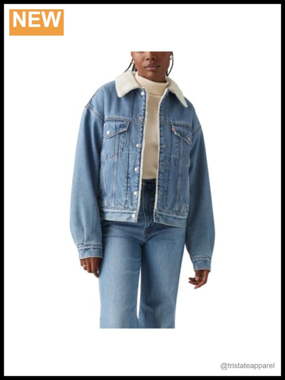 Levi's Sherpa Trucker Denim Jacket Button Closure Fall Outerwear